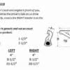 A diagram of the dimensions for a driver side exhaust system.
