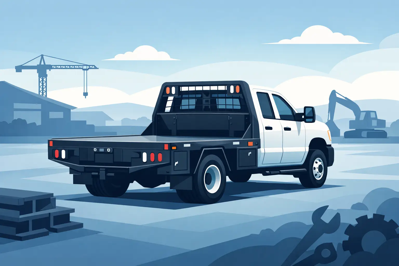 Custom Steel Flatbed for Work Truck Use